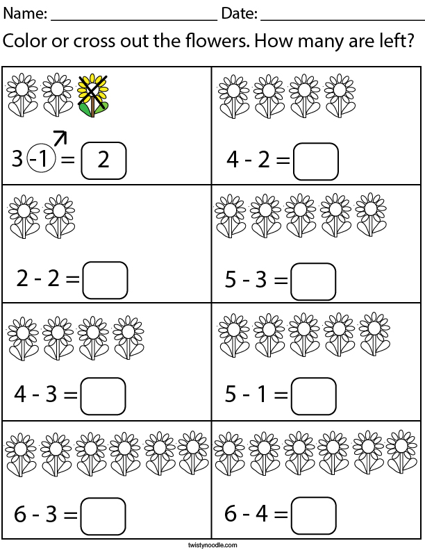 flower-subtraction-math-worksheet-twisty-noodle